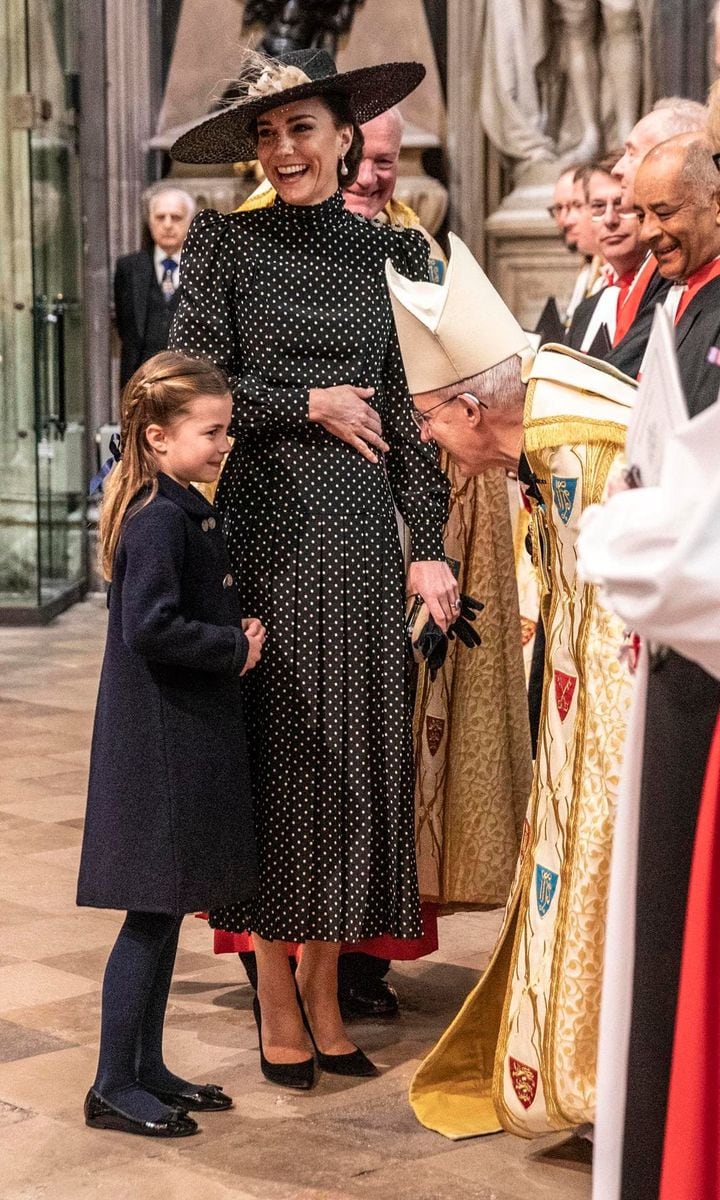 The Duchess introduced her daughter to the Archbishop of Canterbury inside of the Abbey.