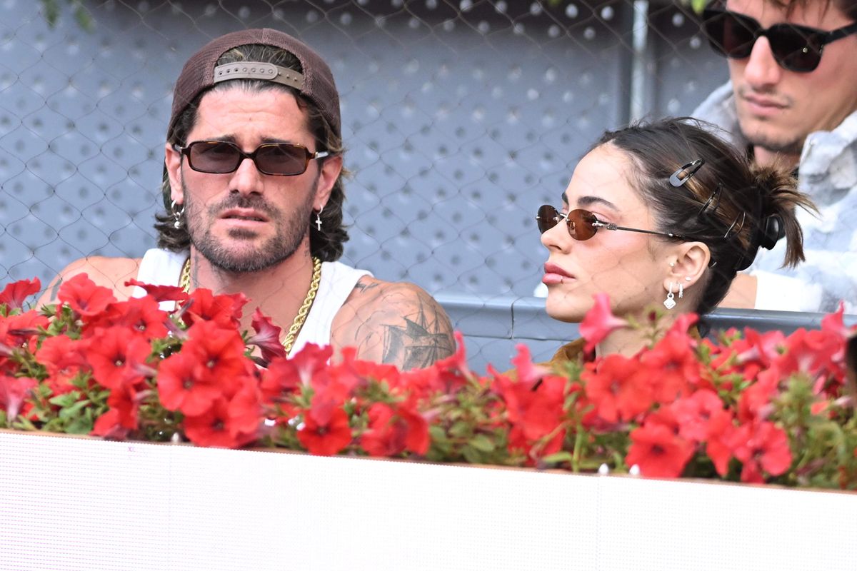 Tini Stoessel and Rodrigo de Paul were spotted at the Mutua Madrid Open in Madrid, Spain.