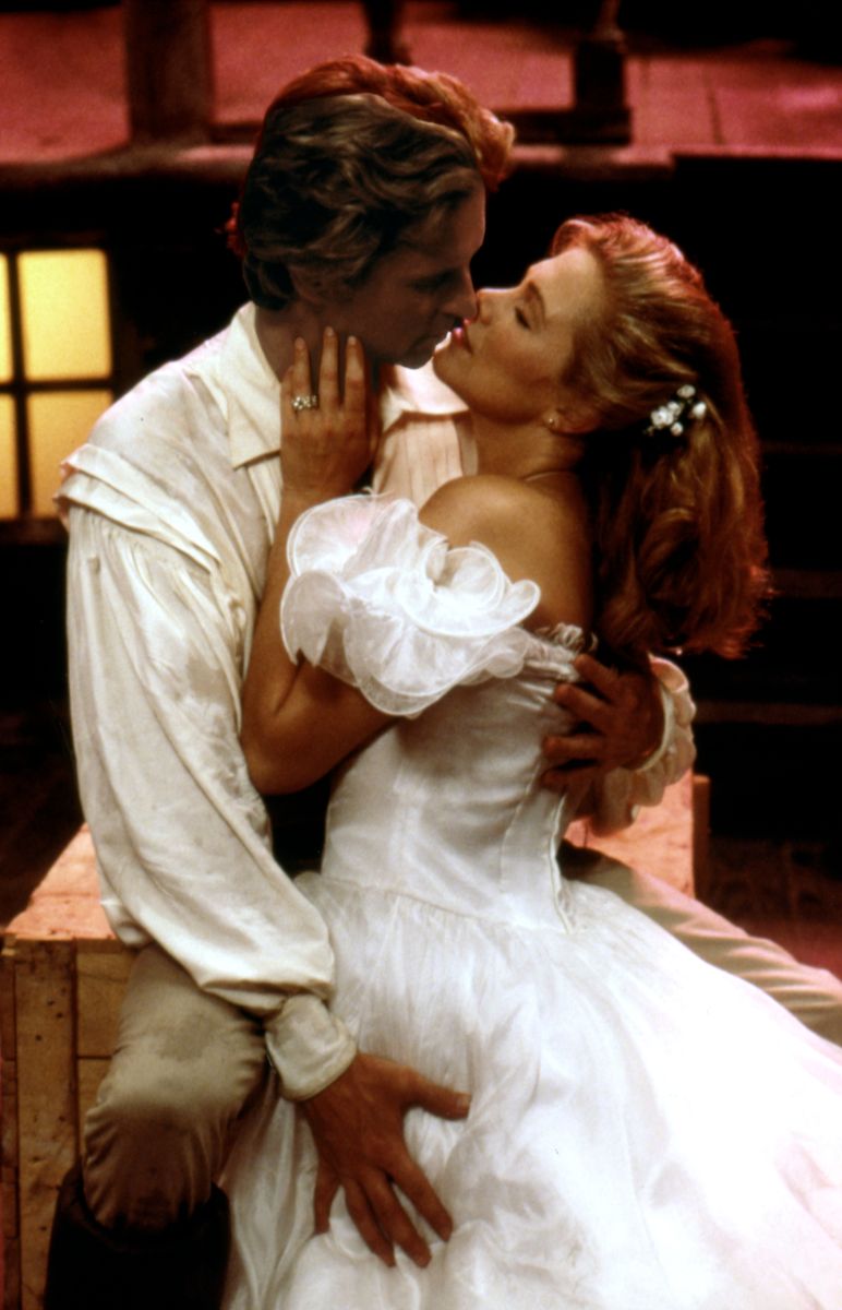 American actors Michael Douglas and Kathleen Turner on the set of The Jewel of the Nile directed by Lewis Teague.