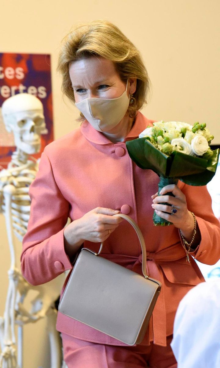 Queen Mathilde visits the ' Haute Ecole Provinciale de Hainaut Condorcet '