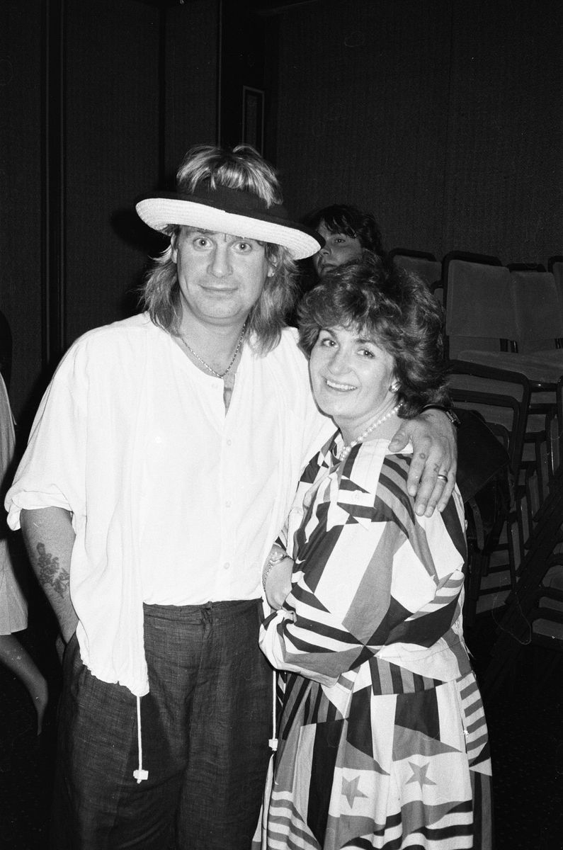 Black Sabbath lead singer Ozzy Osbourne pictured with his wife Sharon in Rio De Janeiro, Brazil during the Rock In Rio Festival in which his band participated. January 1985.