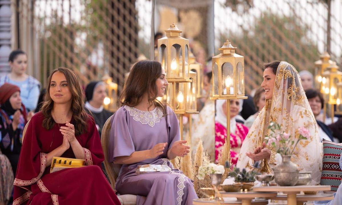 Rajwa was joined by her future sisters-in-law Princess Salma and Princess Iman at the party.