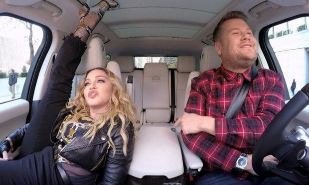 Madonna participated in the latest edition of Carpool Karaoke.
Photo: Twitter/@latelateshow