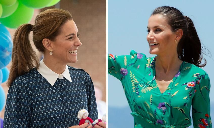 Kate Middleton looked chic sporting a ponytail, which has been Queen Letizia’s go to summer hairstyle as of late