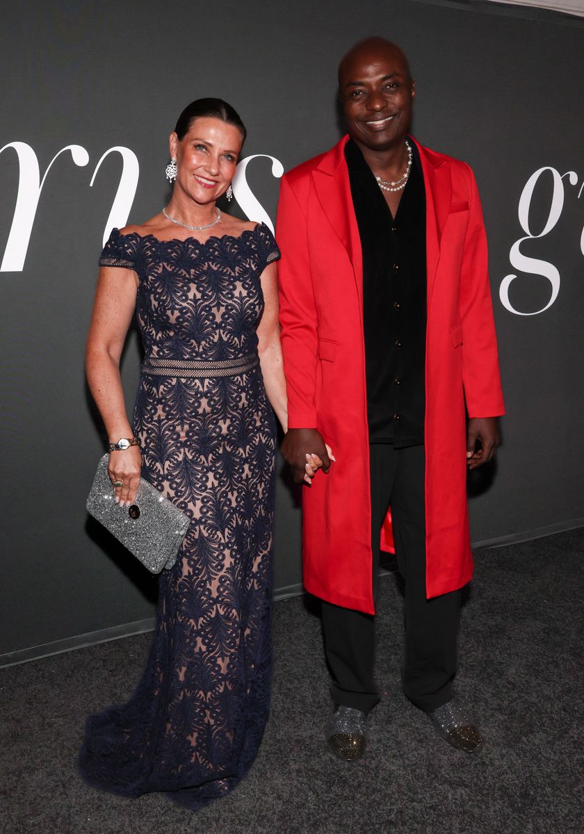 Martha Louise (L) and Shaman Durek Verrett (R) attend the 1st Annual Gurus Awards at the SLS Hotel. 