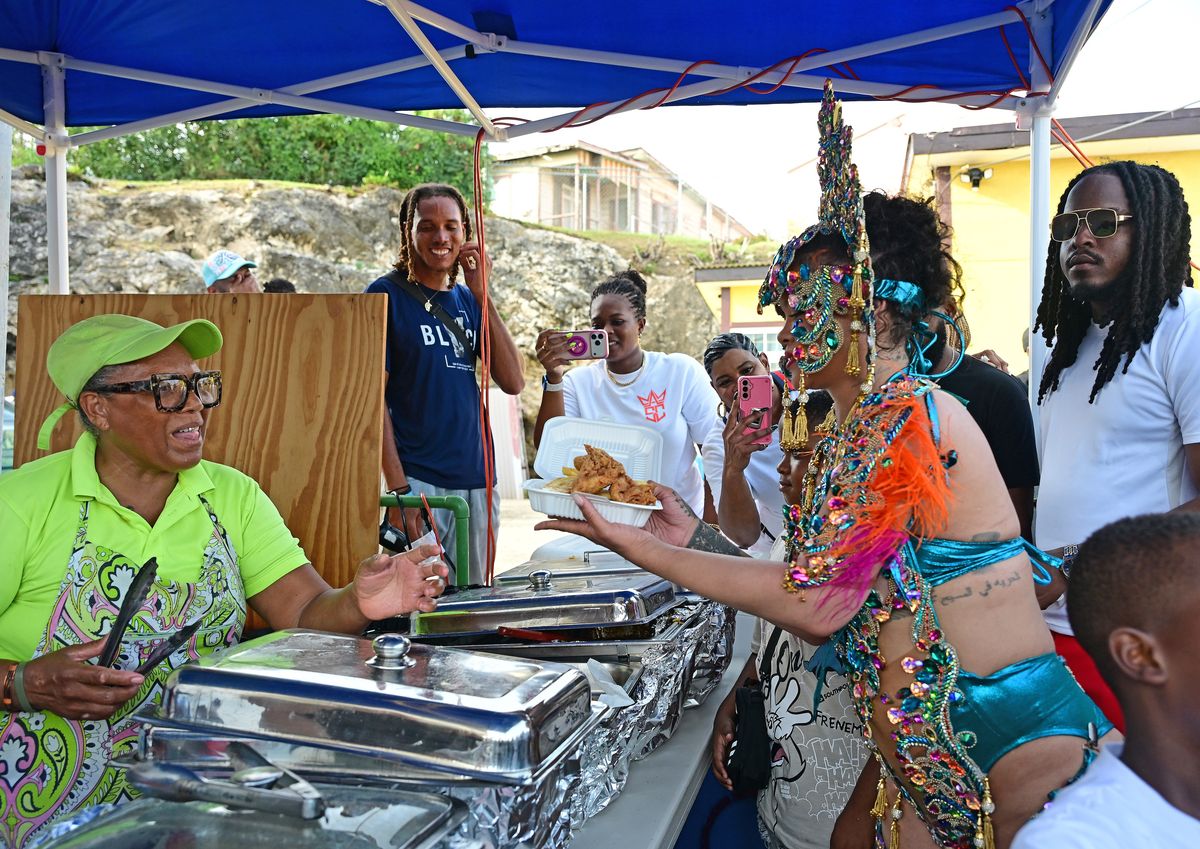 Rihanna sampling local food