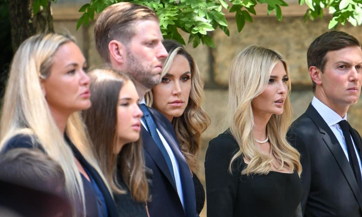 Don Jr.'s ex-wife Vanessa Trump (far left) was also in attendance.