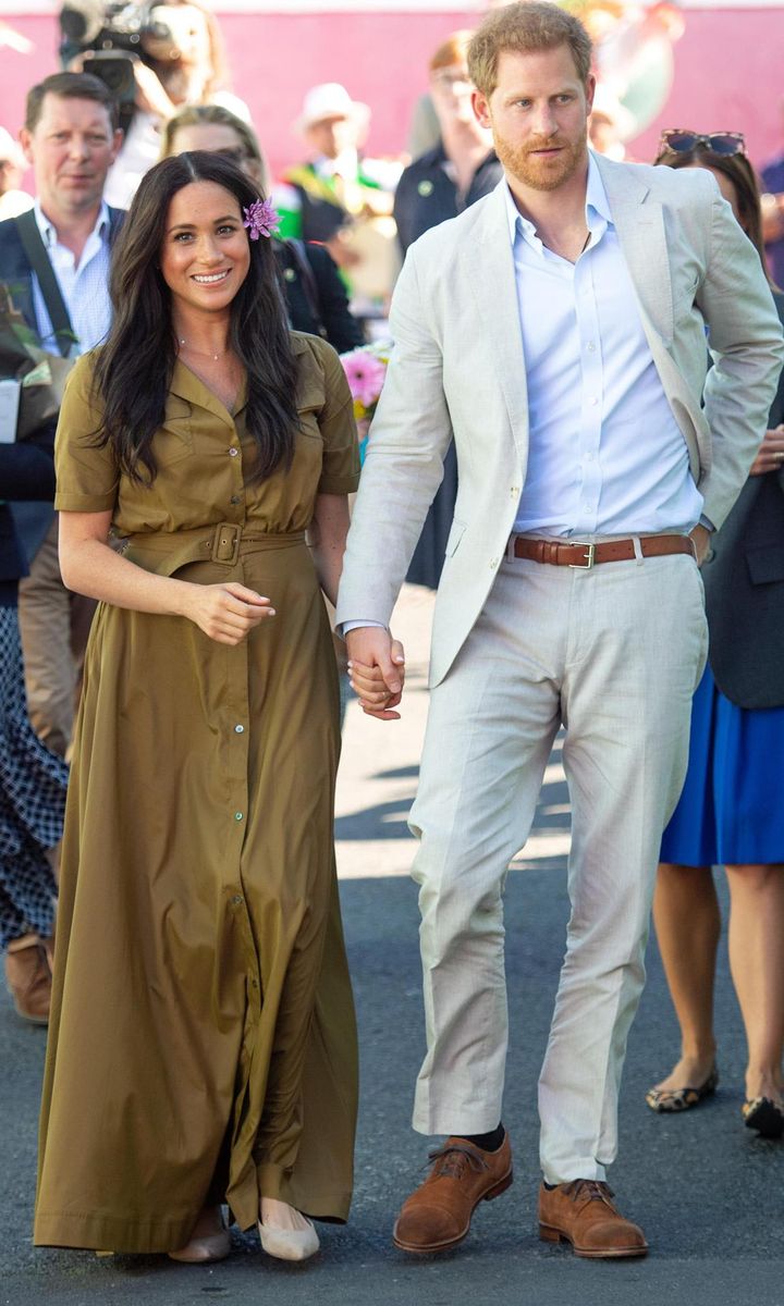 Meghan Markle wears olive green dress by Staud