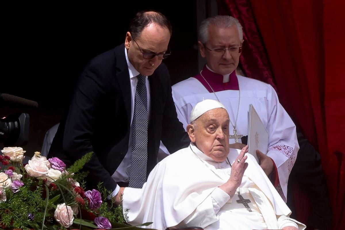 Pope Francis gave his last blessing to the world on the balcony of St. Peter's Basilica, on April 20, 2025 in Vatican City, Vatican