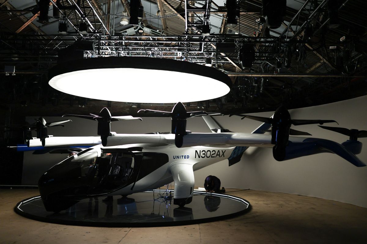 ARCHER aviation midnight eVTOL aircraft is seen in New York City on April 17, 2025. 