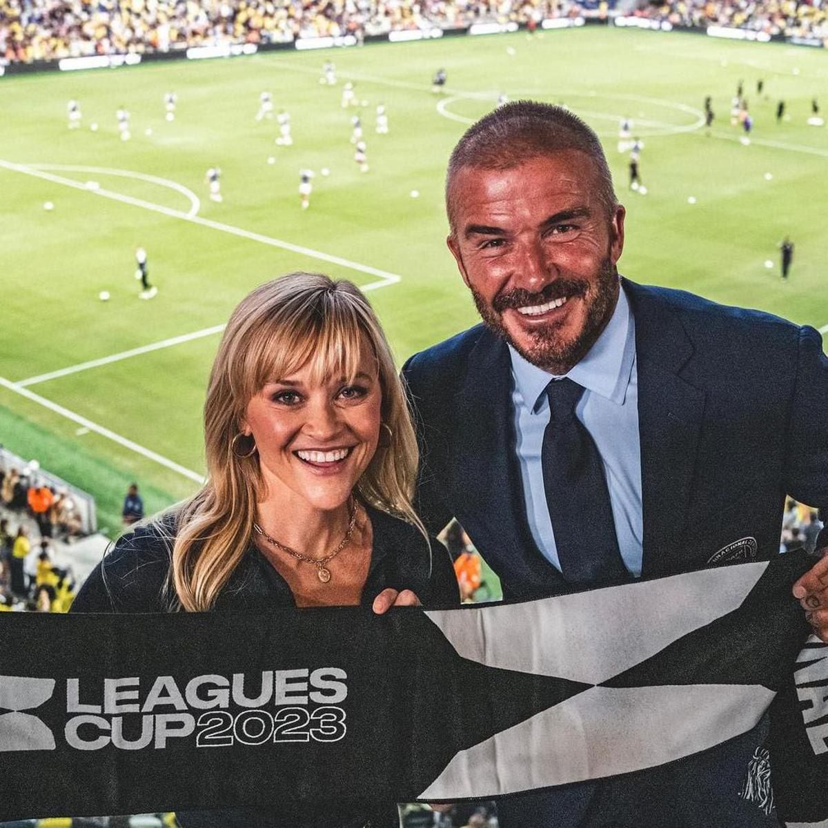 David Beckham celebrates winning title with his family, Reese Witherspoon and Nicole Kidman