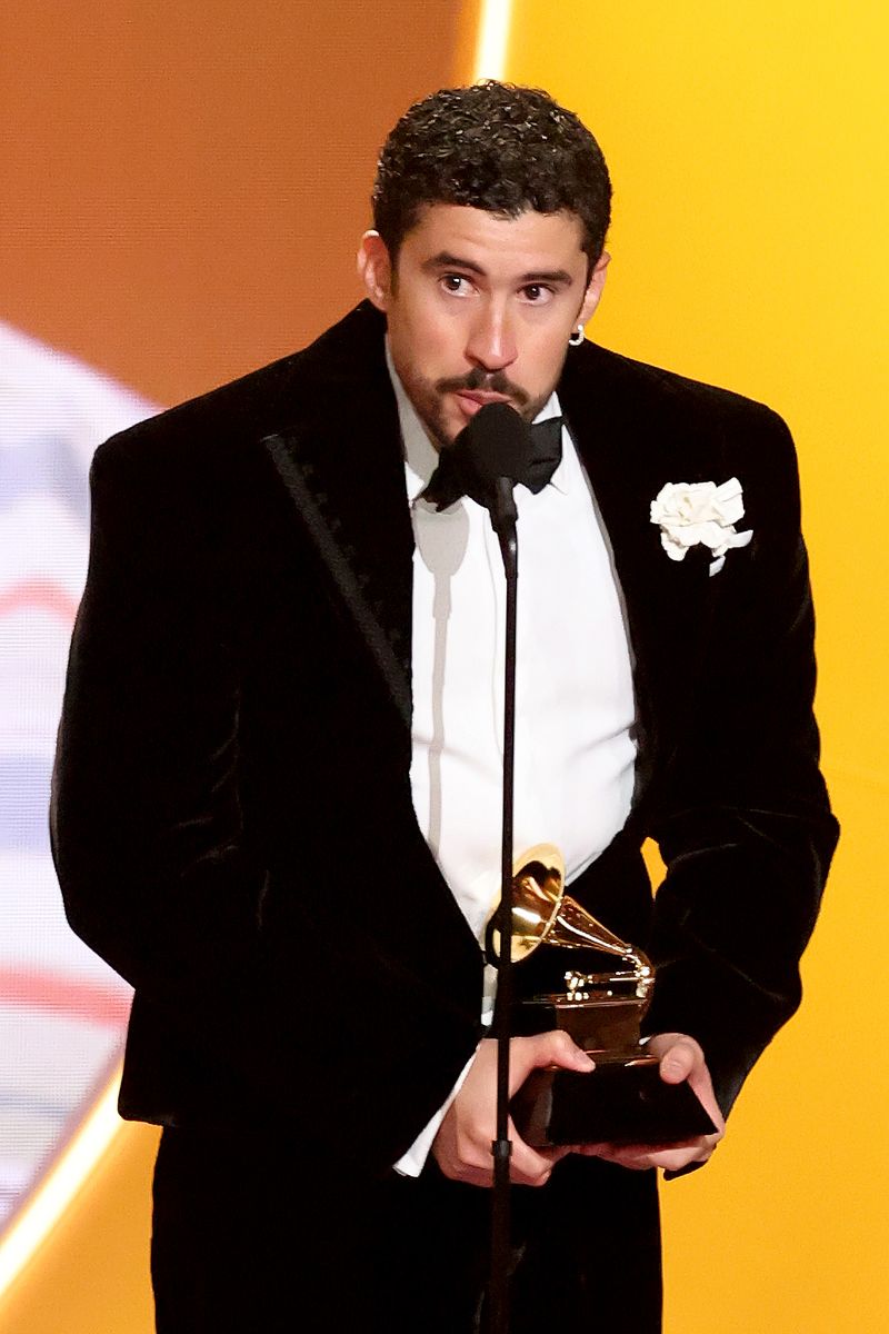  Bad Bunny accepts the Album of the Year award