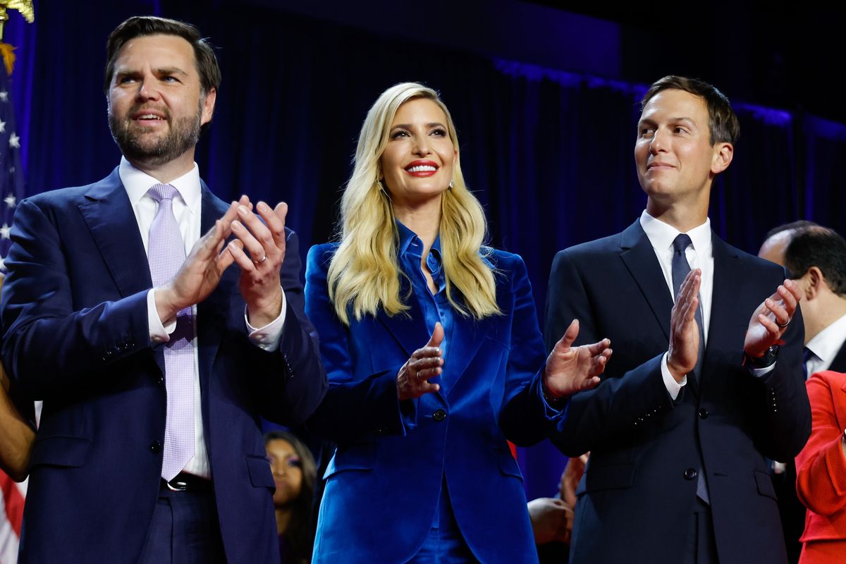 Ivanka Trump dazzles in a vibrant dress ahead of 'girls' night'