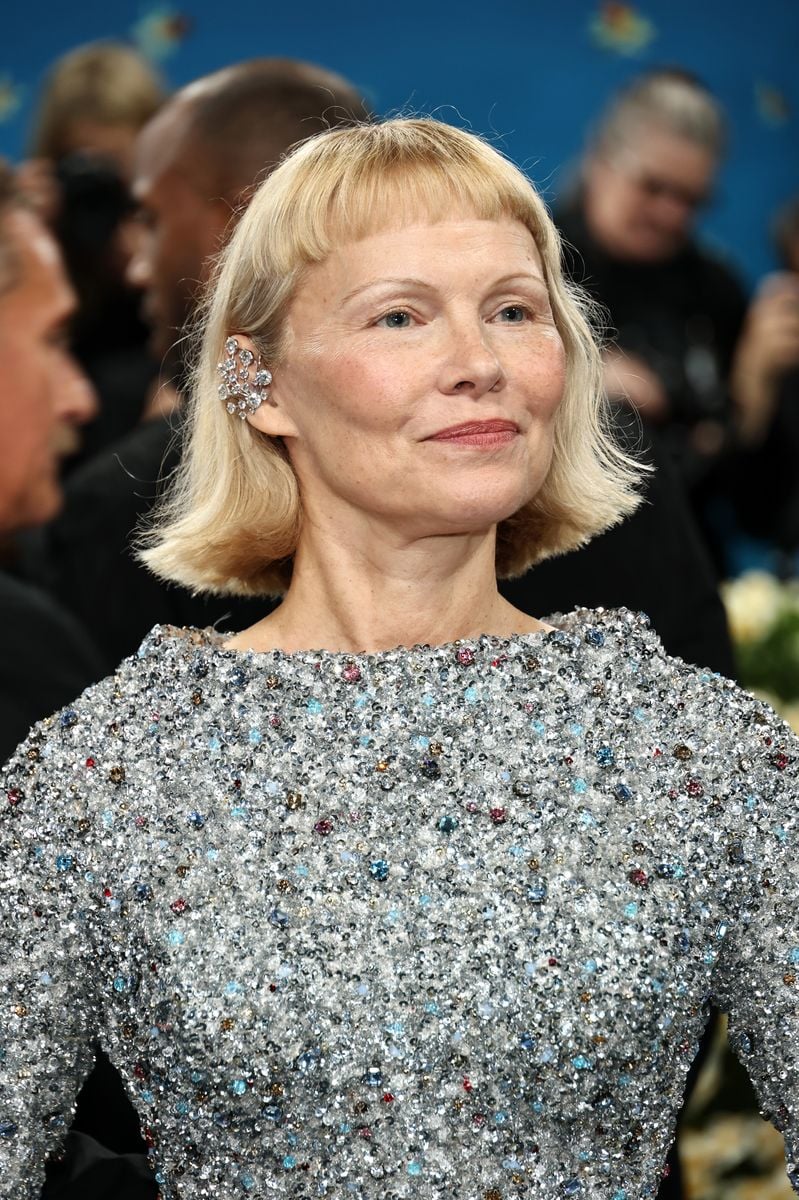 Pamela Anderson attends the 2025 Met Gala debuting a drastic hairstyle