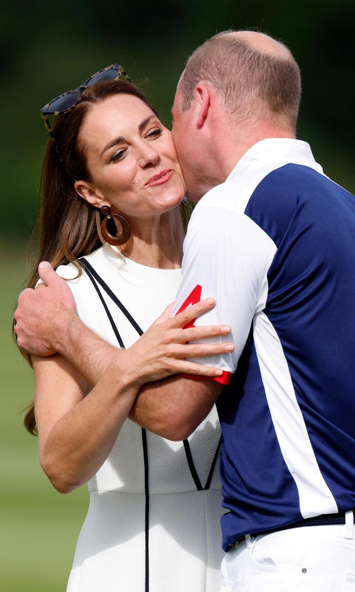The Duke and Duchess' PDA moment took place at the Guards Polo Club.