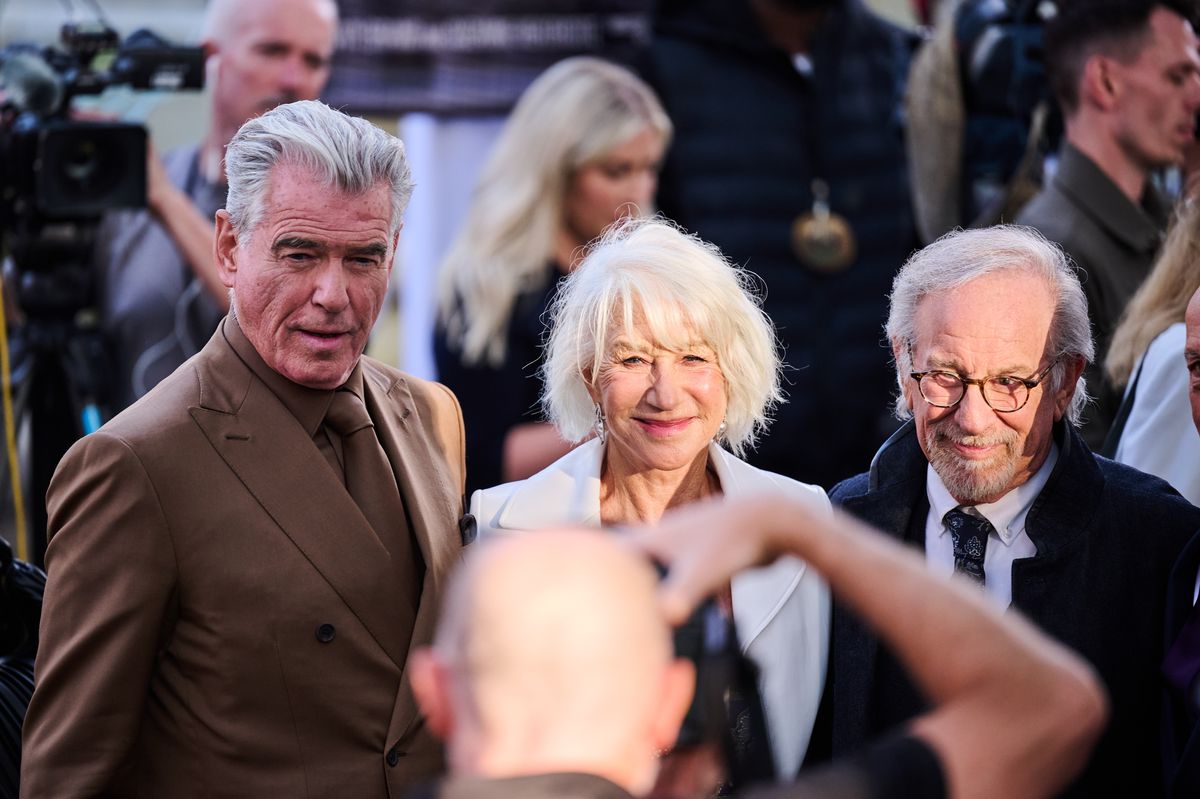 Pierce Brosnan, Helen Mirren and Steven Spielberg 
