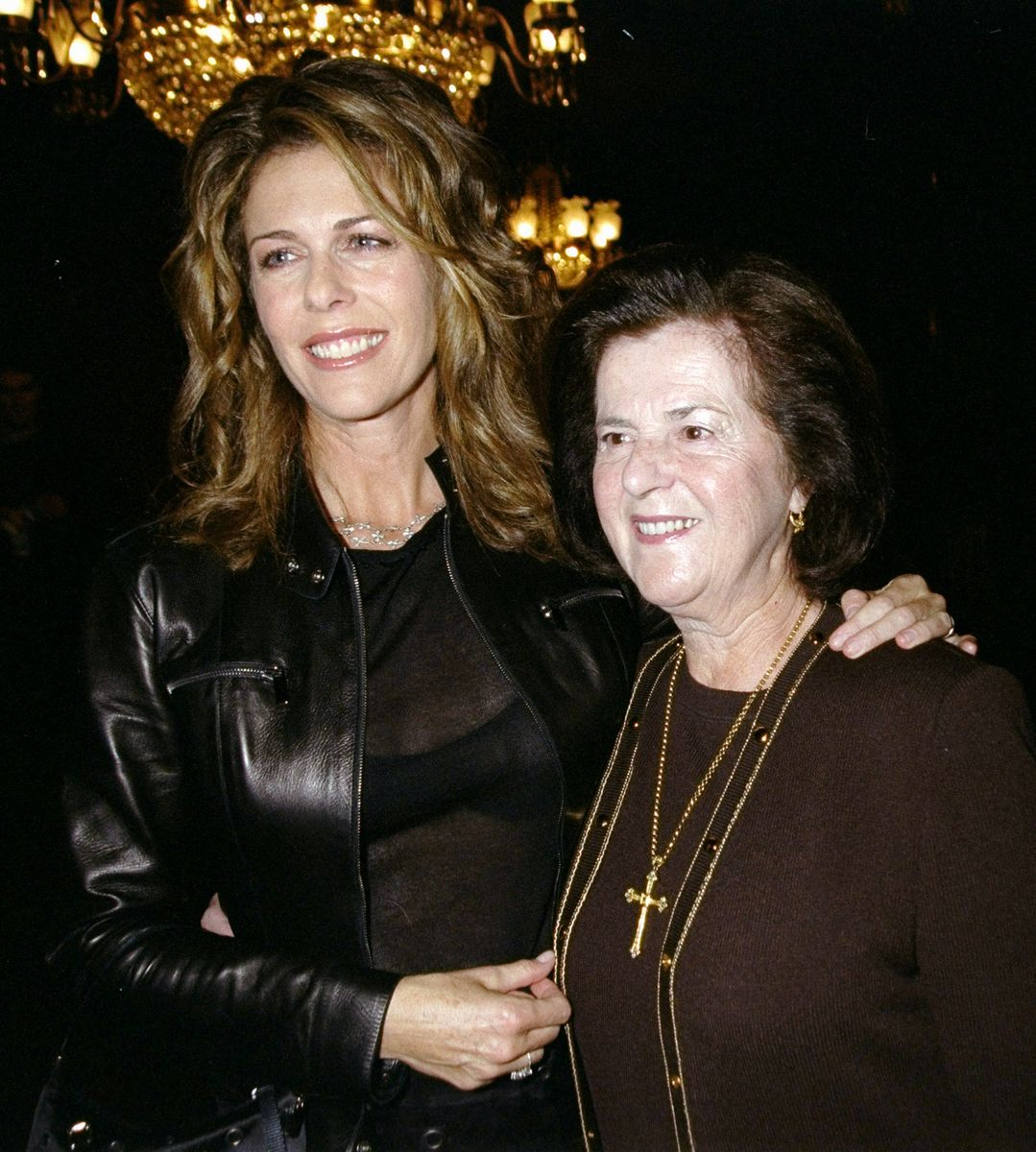 UNITED STATES - OCTOBER 10:  Actress Rita Wilson and her mother arrive for the premiere of "The Story of Us" at the Ziegfeld Theater. Wilson is in the movie.  (Photo by Richard Corkery/NY Daily News Archive via Getty Images)