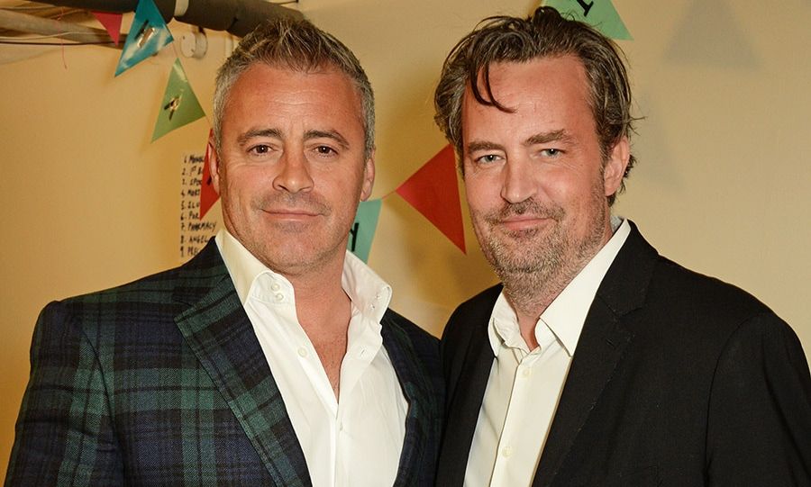 <i>Friends</i> fans were treated to a pleasant surprise when Matthew Perry and Matt LeBlanc reunited in London on Saturday.
<br>
Photo: Getty Images