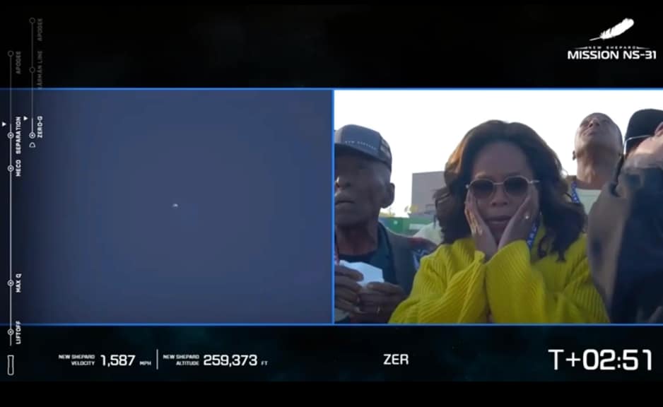 Oprah's reaction to Gayle King's journey to space 