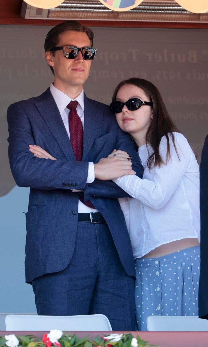 Alexandra, who is Princess Caroline's youngest child, cuddled up to her boyfriend Ben-Sylvester Strautmann.