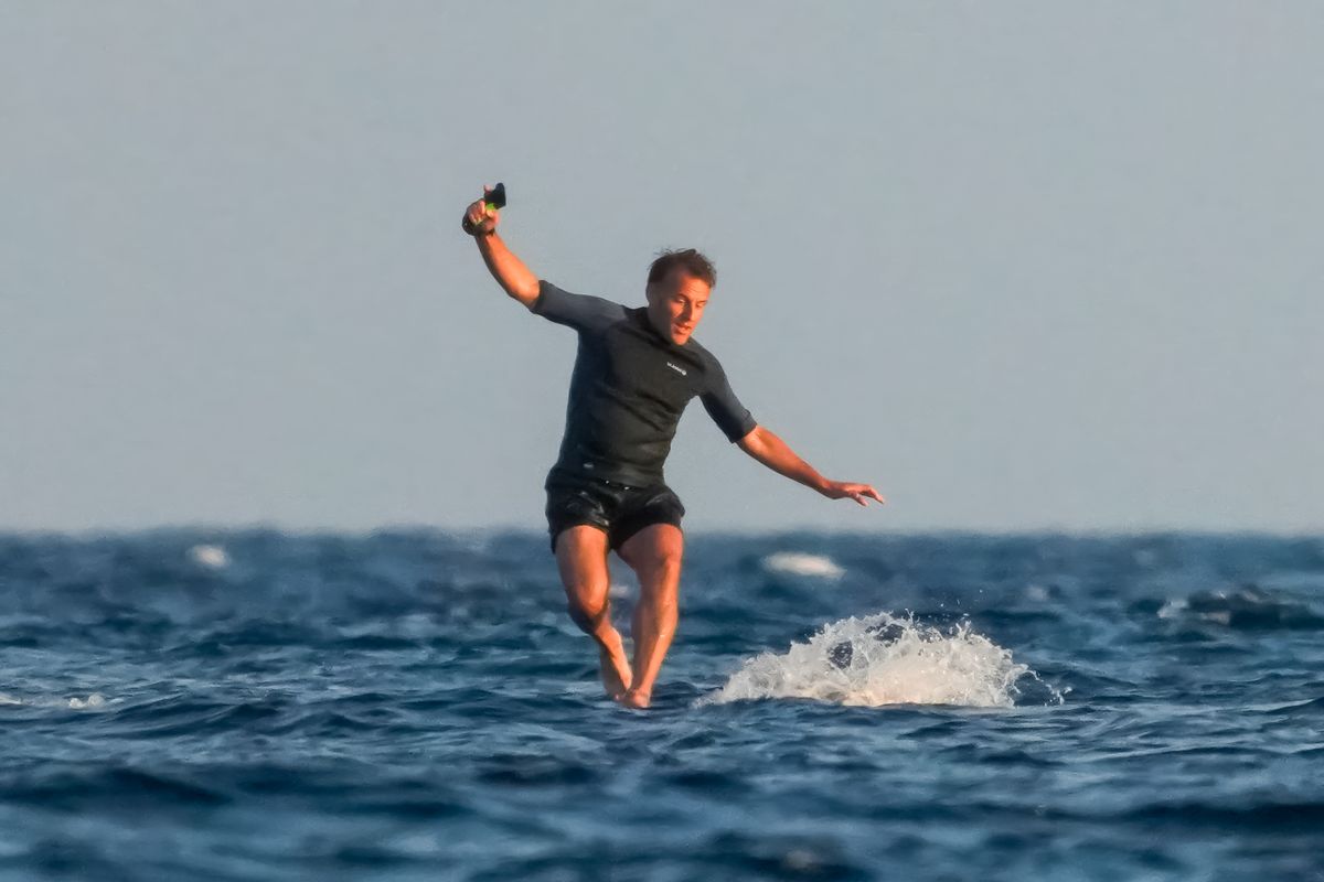 The French president eventually took a tumble