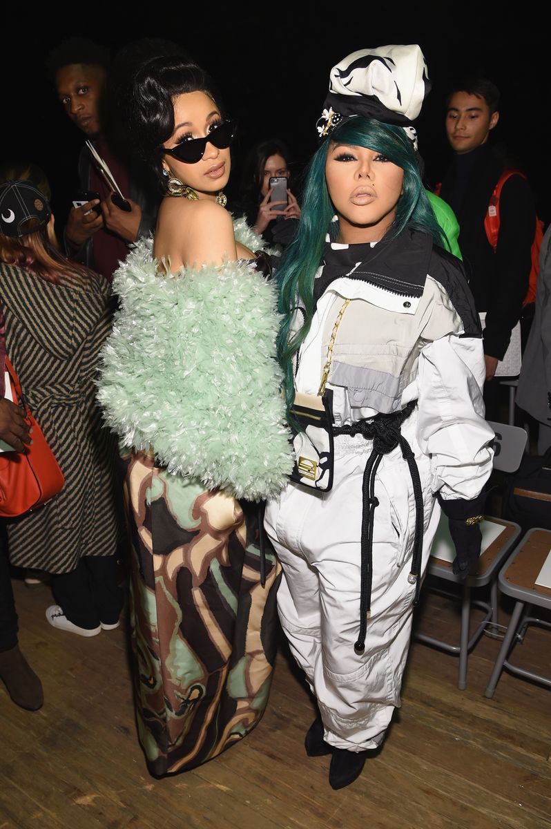 Cardi B (L) and Lil Kim in 2018 in New York City.