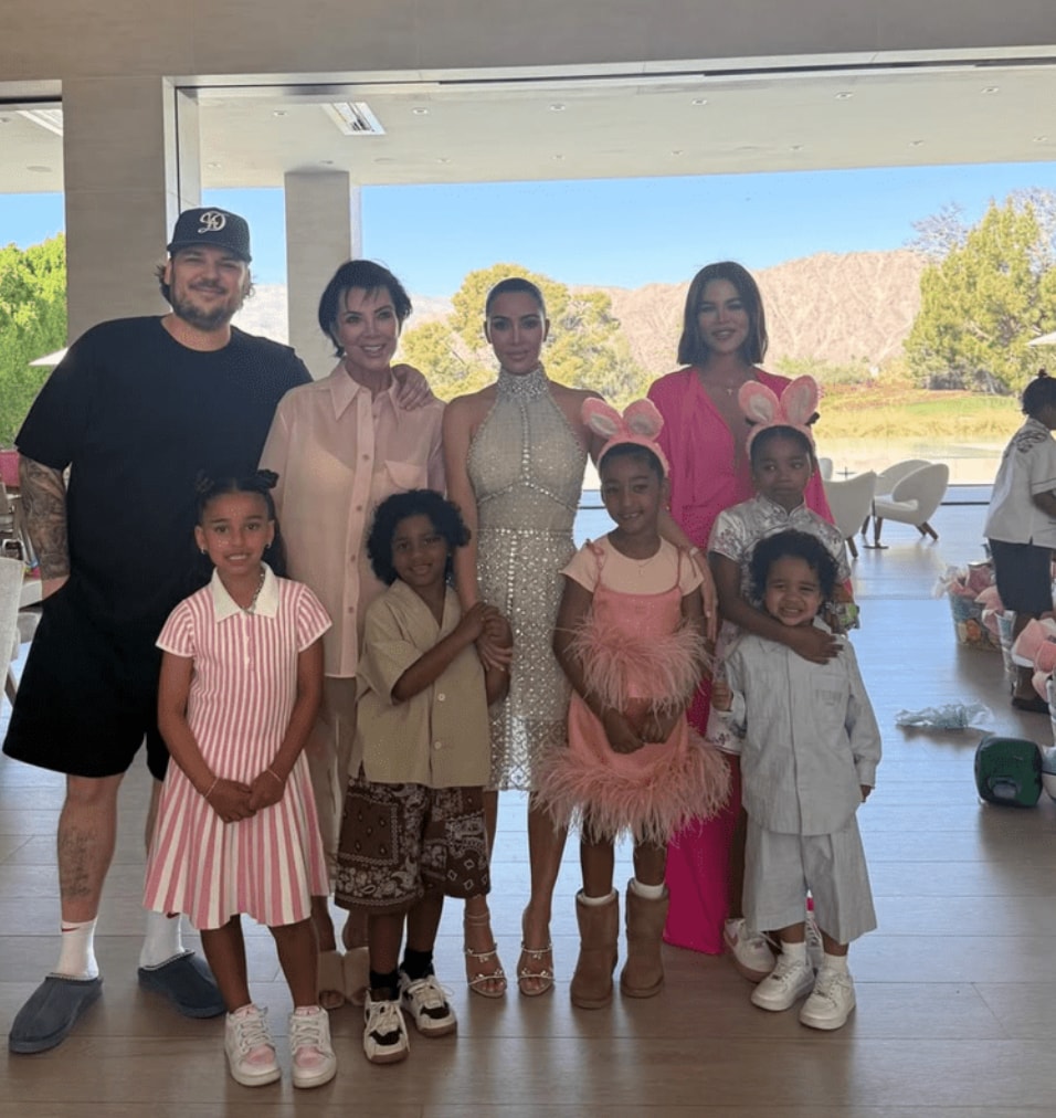 The Kardashian family during their 2025 Easter celebration.