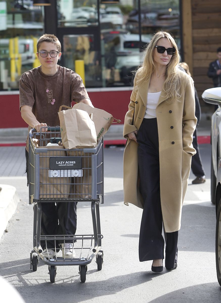 Jolie is often photographed with her son Knox as the pair go on grocery runs
