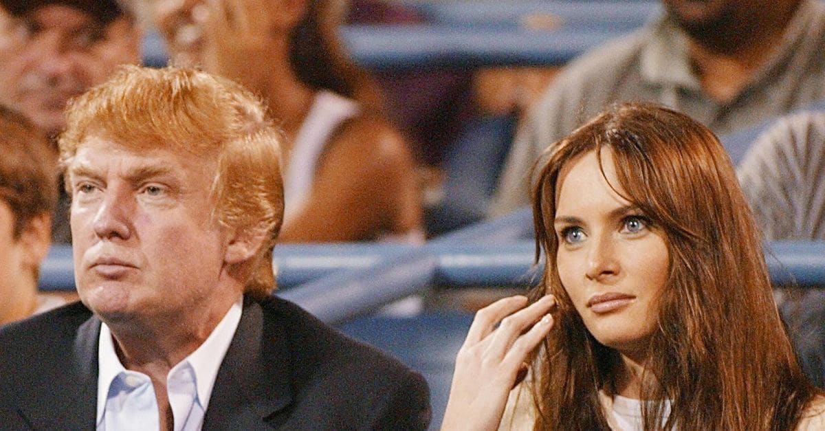 Donald Trump and Melania at the 2002 US Open
