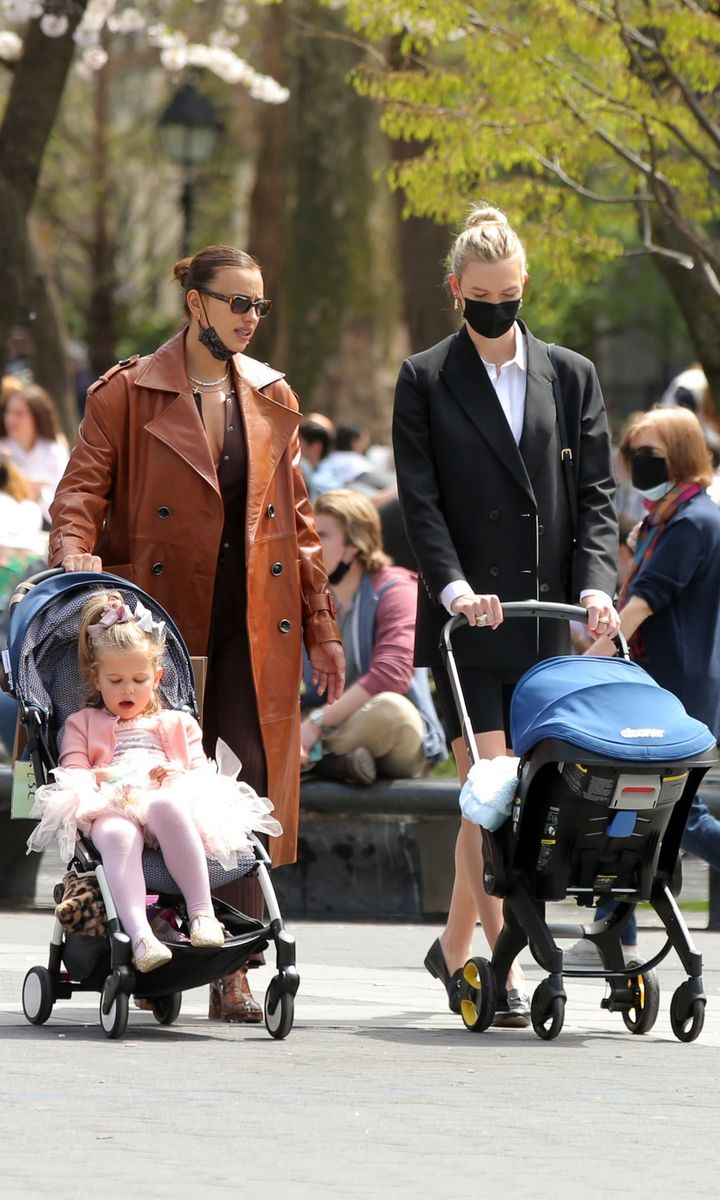 Karlie Kloss and Irina Shayk strolling