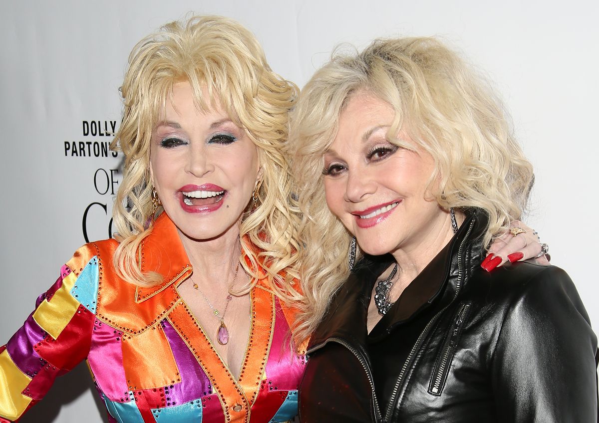 Dolly Parton and Stella Parton attend the premiere of Warner Bros. Television's "Dolly Parton's Coat Of Many Colors"