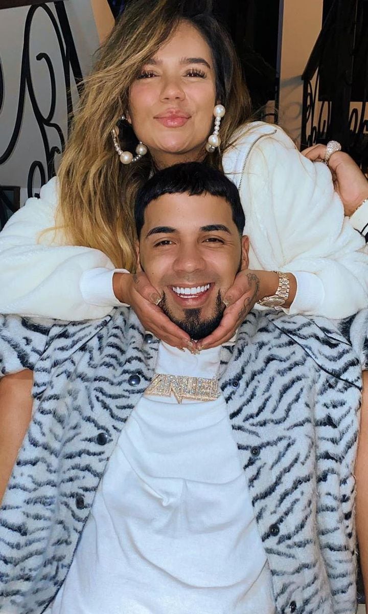 Anuell AA and Karol G show off their onesies