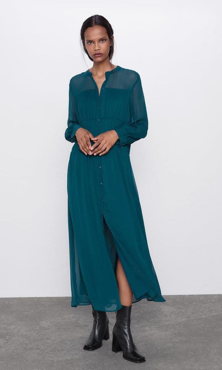 Pleated Shirt Dress de Zara