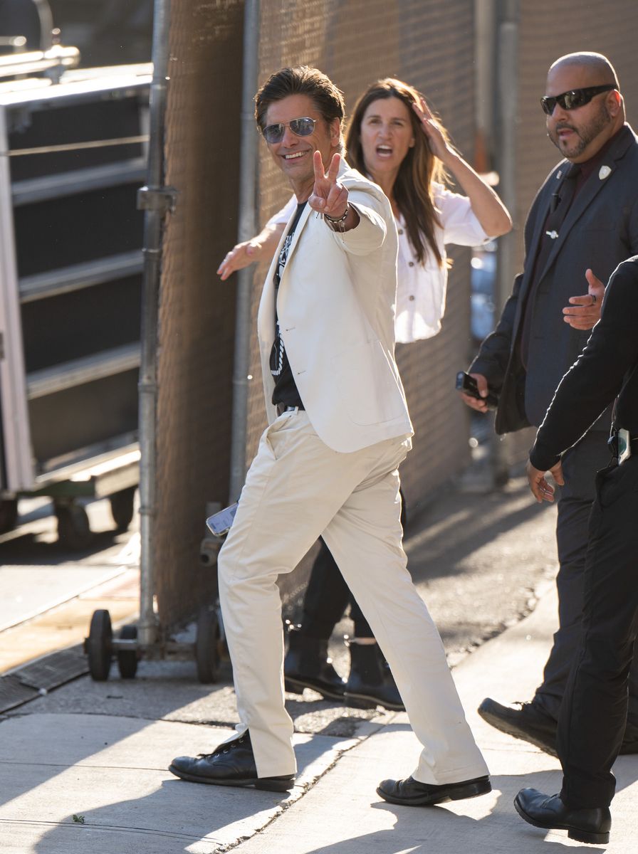 John Stamos is seen at "Jimmy Kimmel Live" on April 17, 2024 in Los Angeles, California.  (Photo by RB/Bauer-Griffin/GC Images)