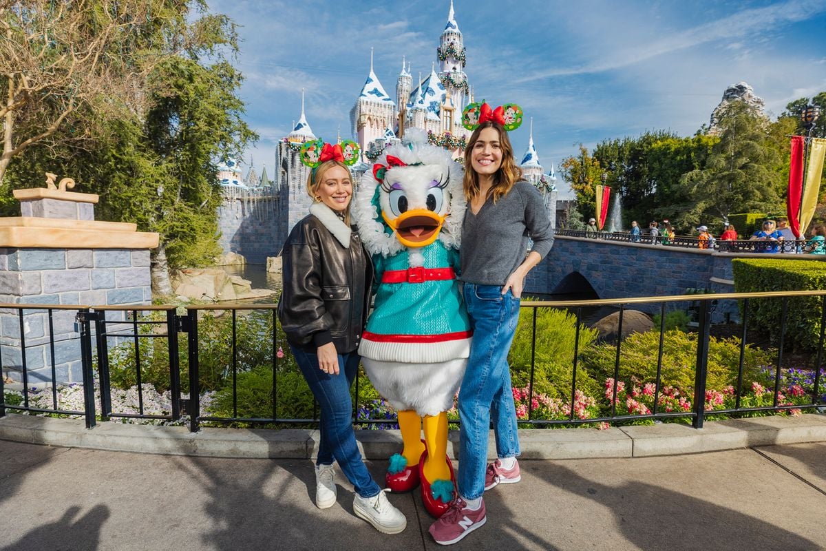 Hilary Duff and Mandy Moore at Disneyland in Anaheim, California.