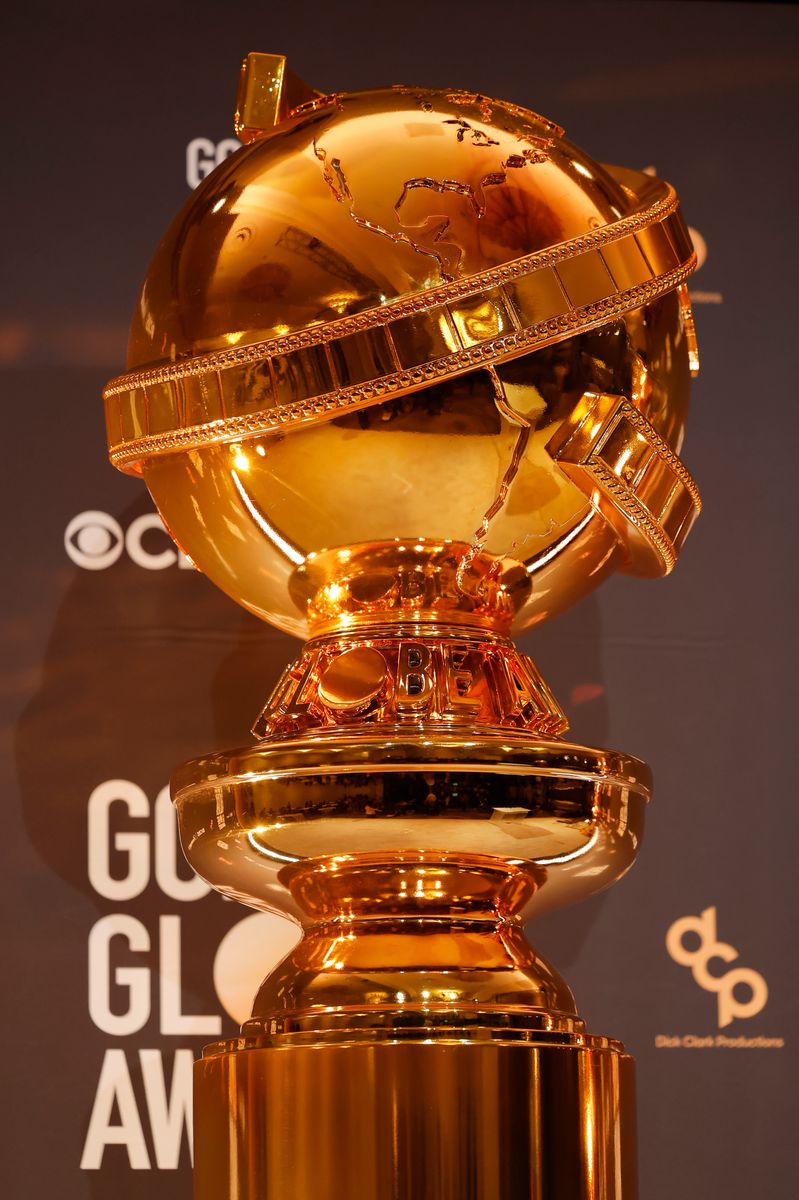 A view of the Golden Globe Award trophy statue onstage before the 81st Golden Globe Awards nominations announcement at The Beverly Hilton on December 11, 2023 in Beverly Hills, California. 