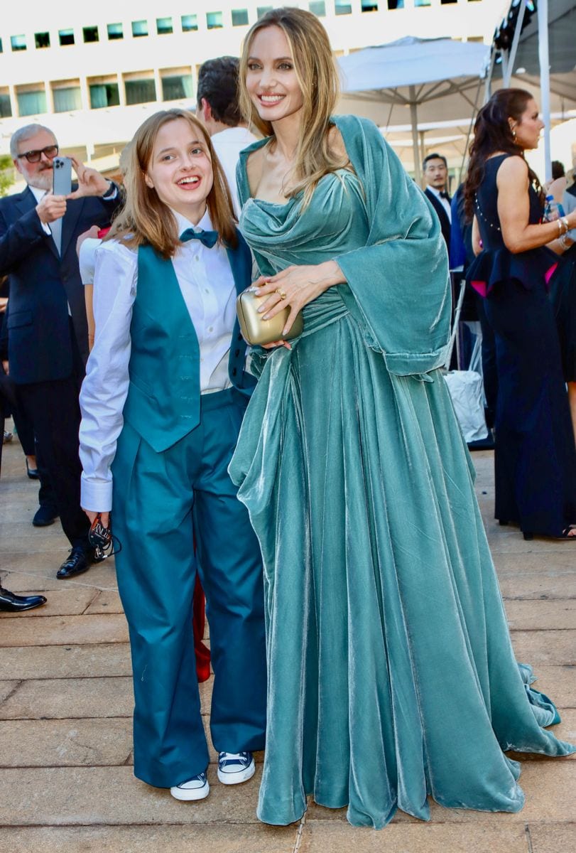 Angelina Jolie and Vivienne Jolie-Pitt at the 77th Annual Tony Awards held at Lincoln Center on June 16, 2024