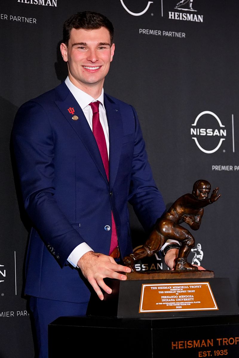 2025 Heisman Trophy winner quarterback Fernando Mendoza of the Indiana Hoosiers.