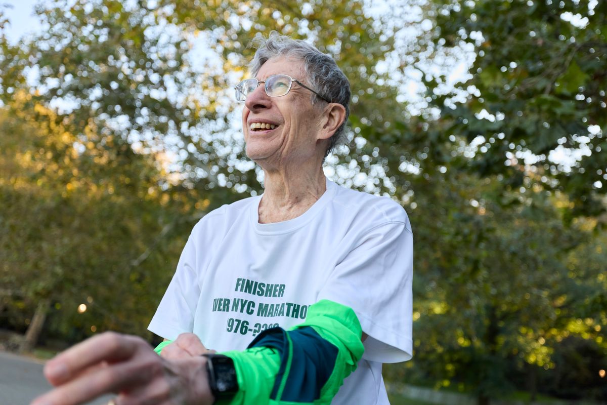 Dave Obelkevich, 83, poses for a portrait in Riverside Park on October 13, 2026, in New York City, New York. 
