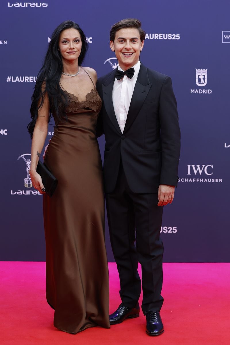Paulo Dybala and Oriana Sabatini at the 25th Anniversary of the Laureus World Sports Awards