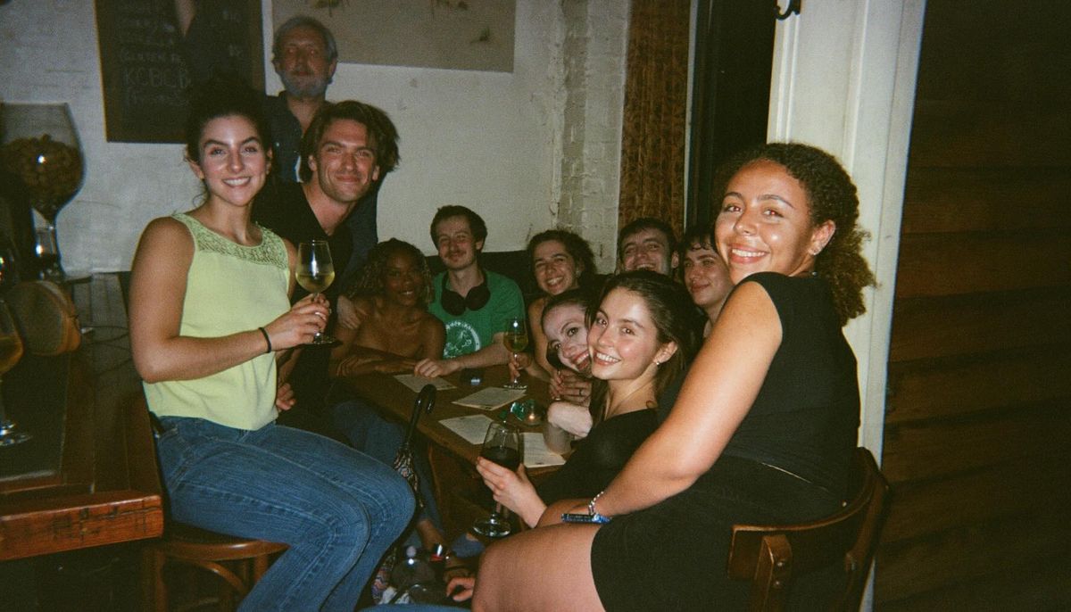 Douglas and some of the cast and crew of 'The Seagull'