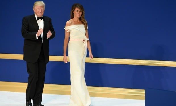 Melania wore a collaboration dress done by herself and Herve Pierre during the inaugural balls.
Photo: SAUL LOEB/AFP/Getty Images