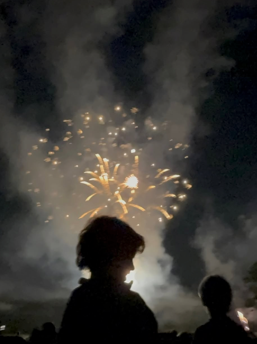 The family wrapped up the Fourth of July by watching fireworks over New York City.