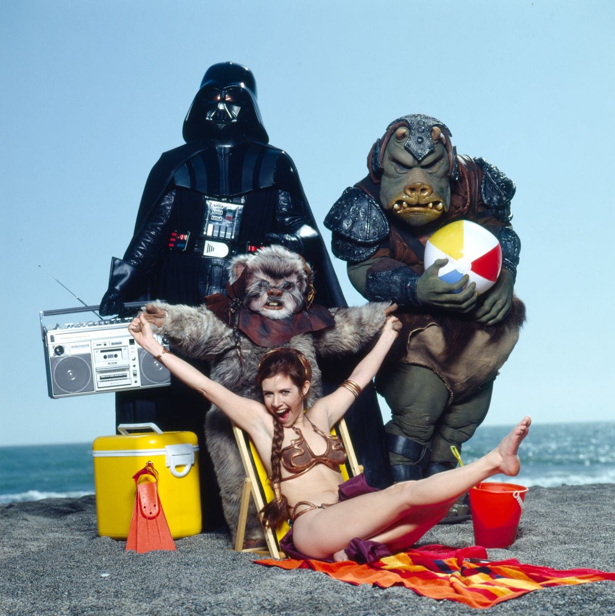 Carrie Fisher and the cast of Star Wars
