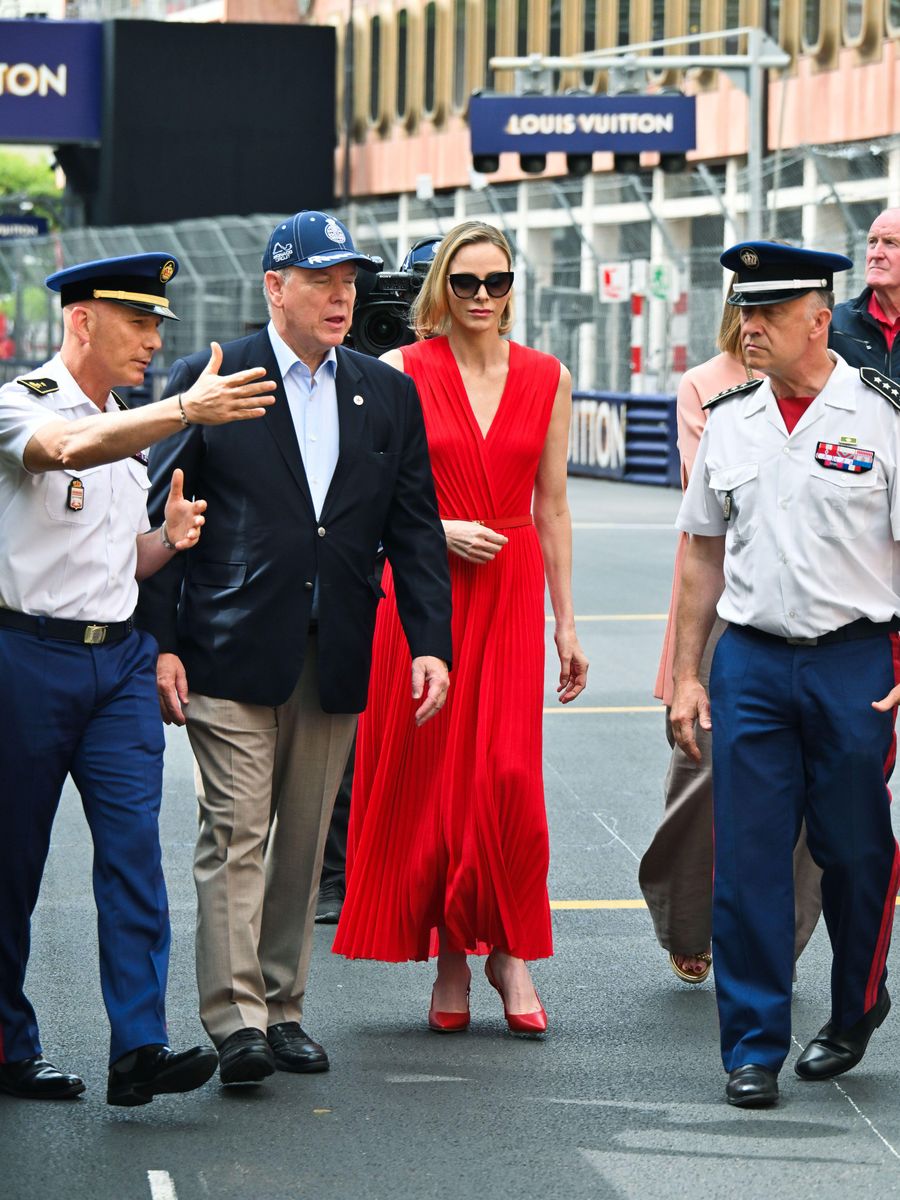 The Princess of Monaco embraced head-to-toe red for a standout appearance alongside Prince Albert II.
