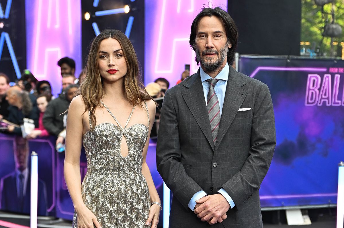  Ana de Armas and Keanu Reeves attend the World Premiere of "Ballerina" at Cineworld Leicester Square on May 22, 2025 in London, England. (Photo by Dave Benett/WireImage)