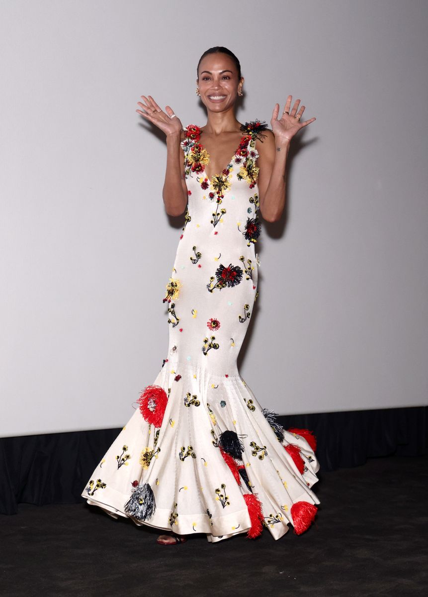Zoe Saldana onstage during the Miami Special Screening of 20th Century Studios "Avatar: Fire and Ash"