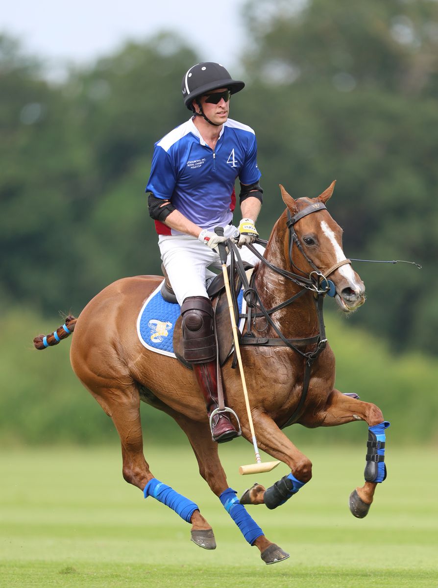 Prince William pictured at a polo match in 2024