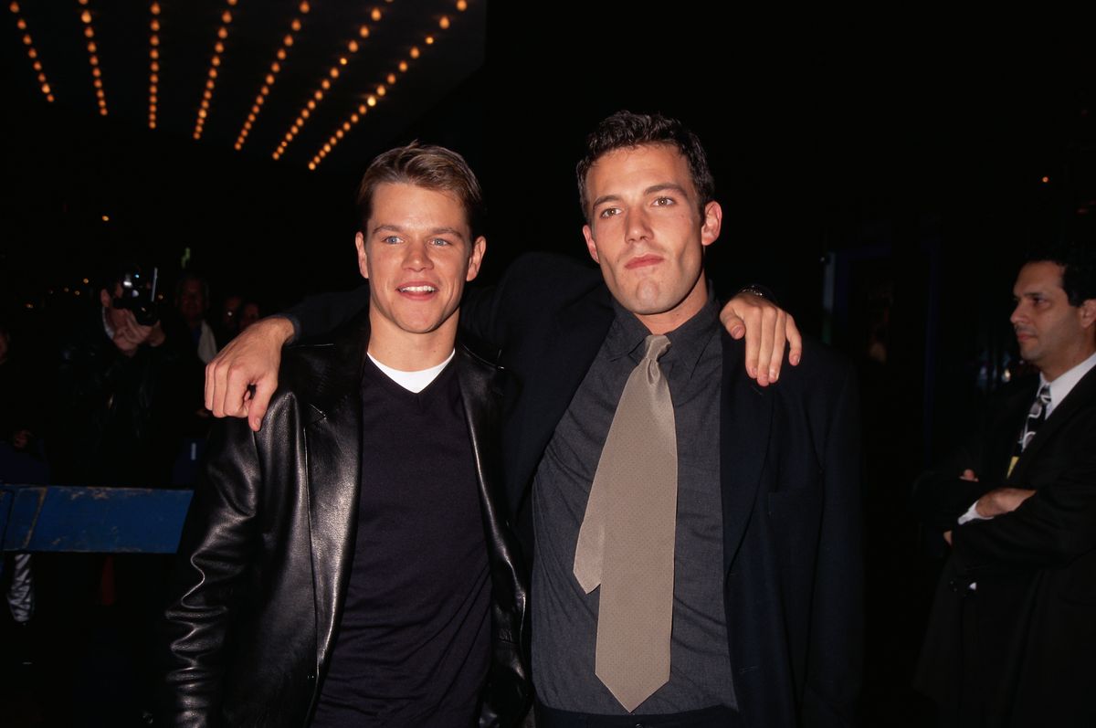 Matt Damon and Ben Affleck at the premiere of "Good Will Hunting" in 1997. A movie that put both friends on the Hollywood map.