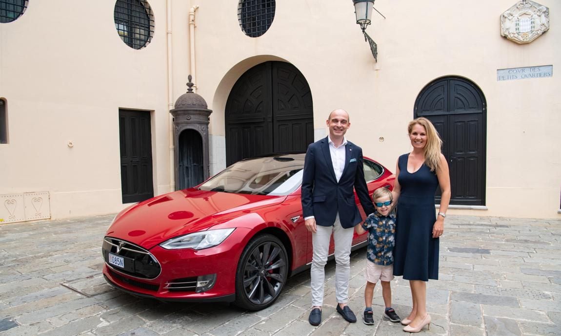 The royal's red Tesla was auctioned off